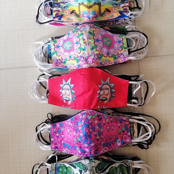 3x HANDMADE RICK and MORTY TV adult swim FACE mask - Picture 6 of 13